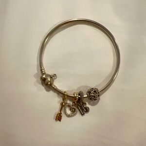 Pandora Charm Bracelet With Four Charms Included
